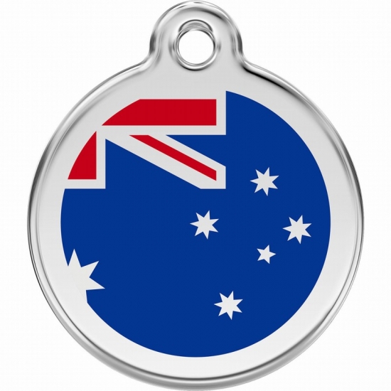 Red Dingo Australian Flag Pet ID Dog Tags