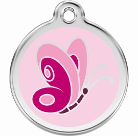 Red Dingo Pink Butterfly Pet ID Dog Tags