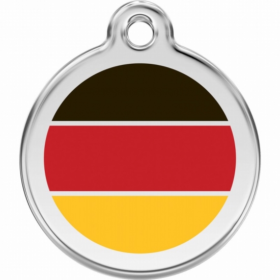 Red Dingo German Flag Pet ID Dog Tags