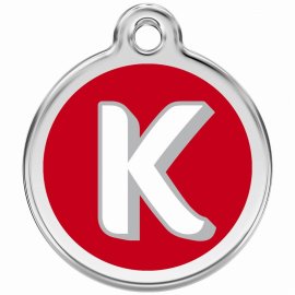 Red Dingo Alphabet Tag Letter K Pet ID