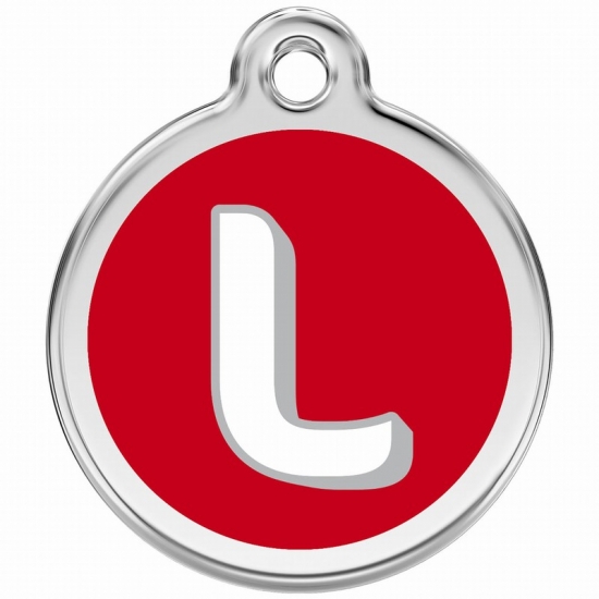 Red Dingo Alphabet Tag Letter L Pet ID