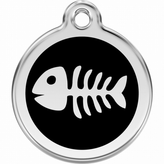 Red Dingo Fish Bones Pet ID Dog Tags