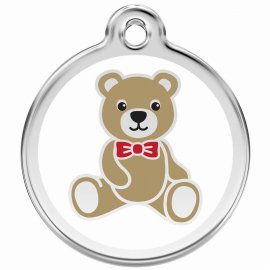 Red Dingo Teddy Bear Tag Pet ID