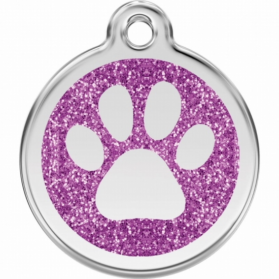 Red Dingo Glitter Paw Print