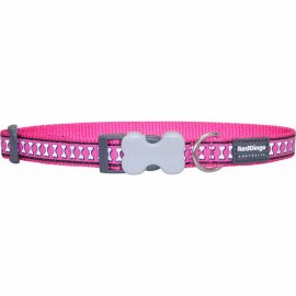 Reflective Bones Collars Hot Pink