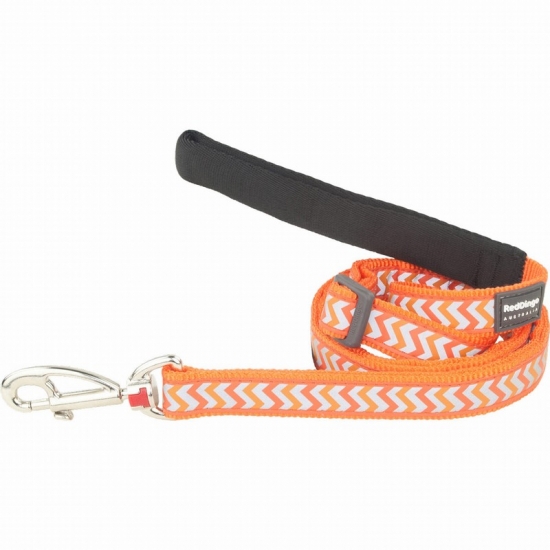 Reflective Ziggy Orange Dog Leash